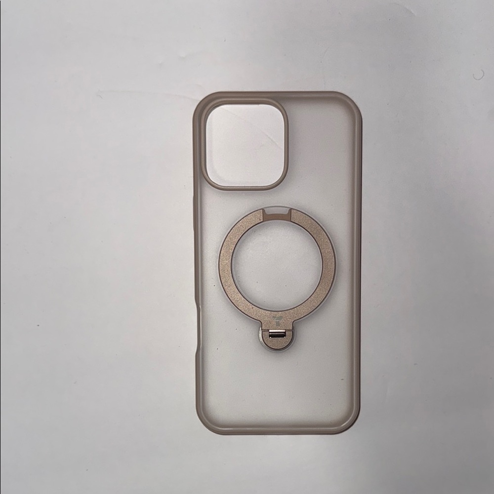 Torras Elegant Tan Phone Case with Ring Holder Gold